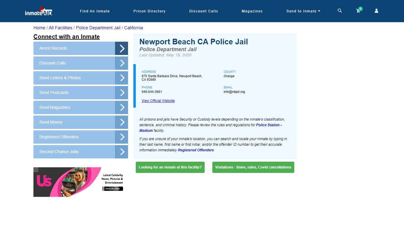 Newport Beach CA Police Jail & Inmate Search - Newport Beach, CA